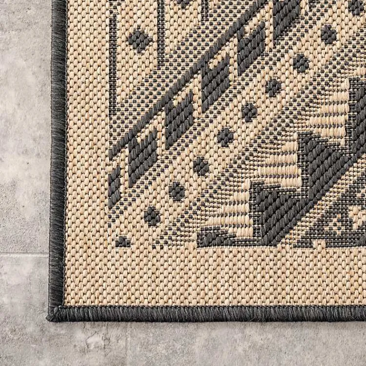 Kirklands Home Landy Dark Gray Aztec Outdoor Rug, 8x10 Online