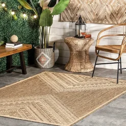 Kirklands Home Landy Aztec Outdoor Rug, 5x8 Tan Sale