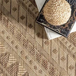 Kirklands Home Landy Aztec Outdoor Rug, 5x8 Tan Sale