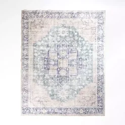 Kirklands Home Lara Blue Medallion Washable Area Rug, 8x10 Outlet