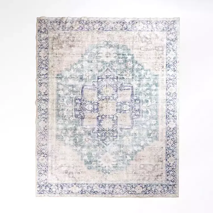 Kirklands Home Lara Blue Medallion Washable Area Rug, 8x10 Outlet