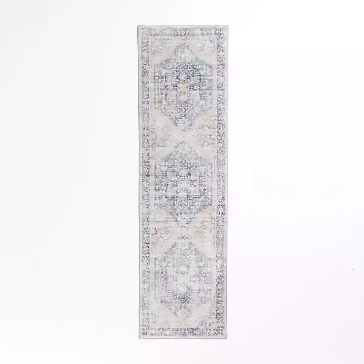 Kirklands Home Lara Blue Medallion Washable Runner, 2x7 Clearance