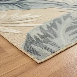 Kirklands Home Large Print Tropical Leaf Outdoor Area Rug, 5x7 Hot