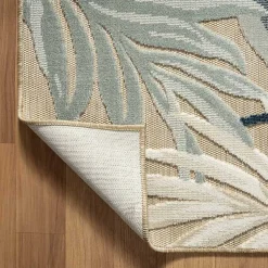 Kirklands Home Large Print Tropical Leaf Outdoor Area Rug, 5x7 Hot
