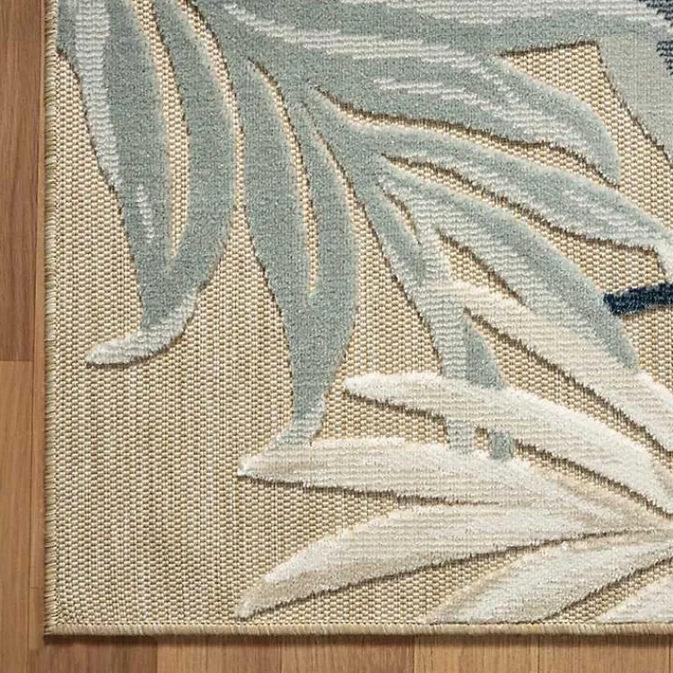 Kirklands Home Large Print Tropical Leaf Outdoor Area Rug, 5x7 Hot