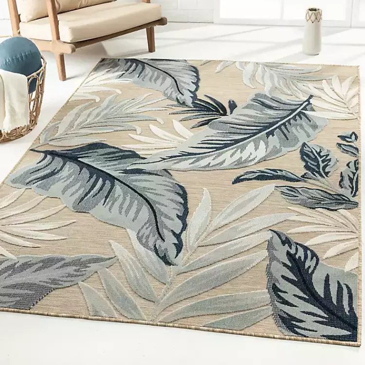 Kirklands Home Large Print Tropical Leaf Outdoor Area Rug, 7x9 Online