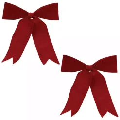 Christmas Decorations>Kirklands Home Large Velvet Christmas Bows, Set of 2 Red