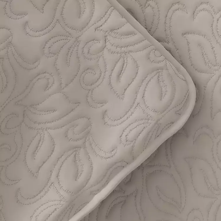 Kirklands Home Latte Floral Stitch 3-pc. King Quilt Set Tan Best