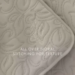Kirklands Home Latte Floral Stitch 3-pc. Queen Quilt Set Tan Sale
