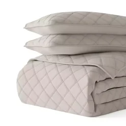 Kirklands Home Latte Stitched Diamond 3-pc. Queen Quilt Set Tan Sale