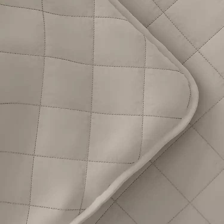 Kirklands Home Latte Stitched Diamond 3-pc. King Quilt Set Tan Outlet