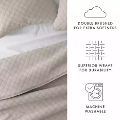Kirklands Home Latte Stitched Diamond 3-pc. King Quilt Set Tan Outlet