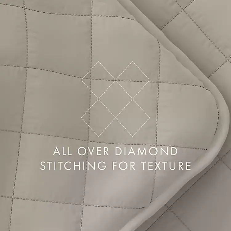 Kirklands Home Latte Stitched Diamond 3-pc. King Quilt Set Tan Outlet