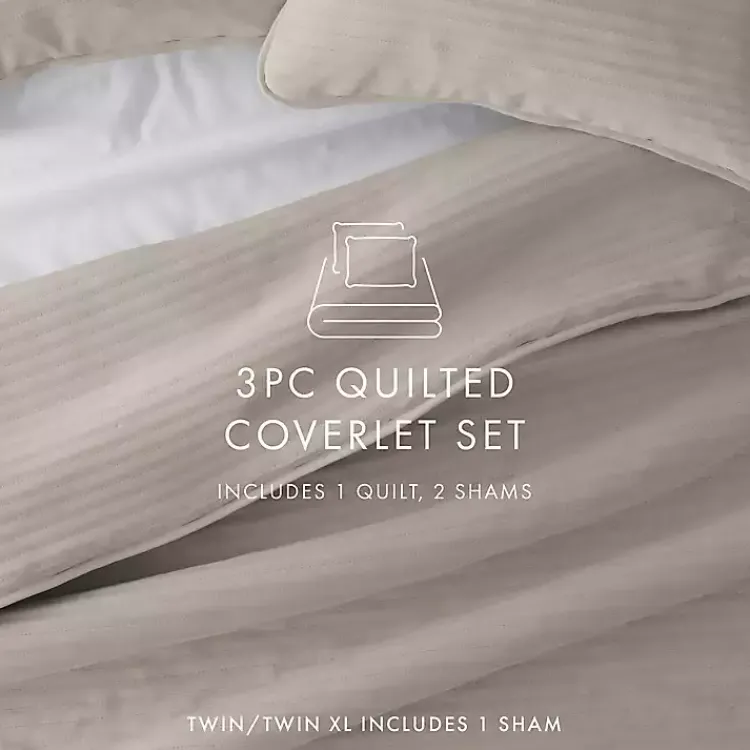 Kirklands Home Latte Stitched Stripes 2-pc. Twin Quilt Set Gray Discount