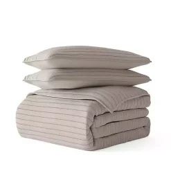 Kirklands Home Latte Stitched Stripes 3-pc. King Quilt Set Tan Hot