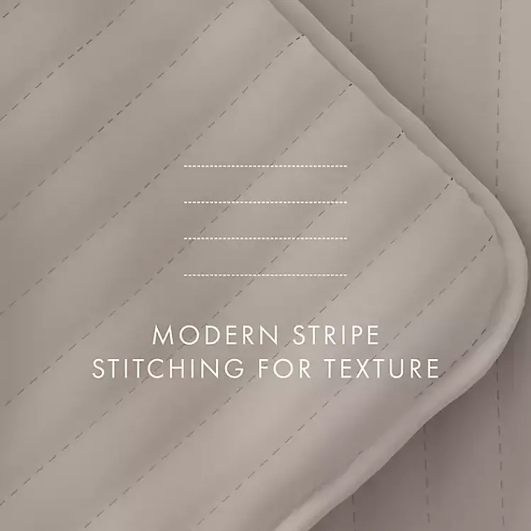 Kirklands Home Latte Stitched Stripes 3-pc. King Quilt Set Tan Hot