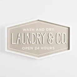 Kirklands Home Laundry & Co. Hexagon Wood Plaque
