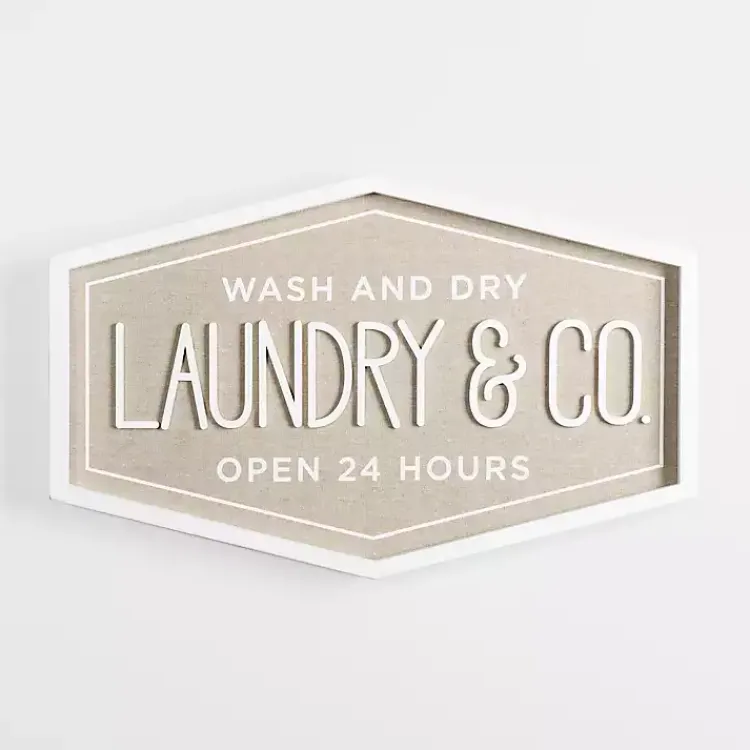 Kirklands Home Laundry & Co. Hexagon Wood Plaque