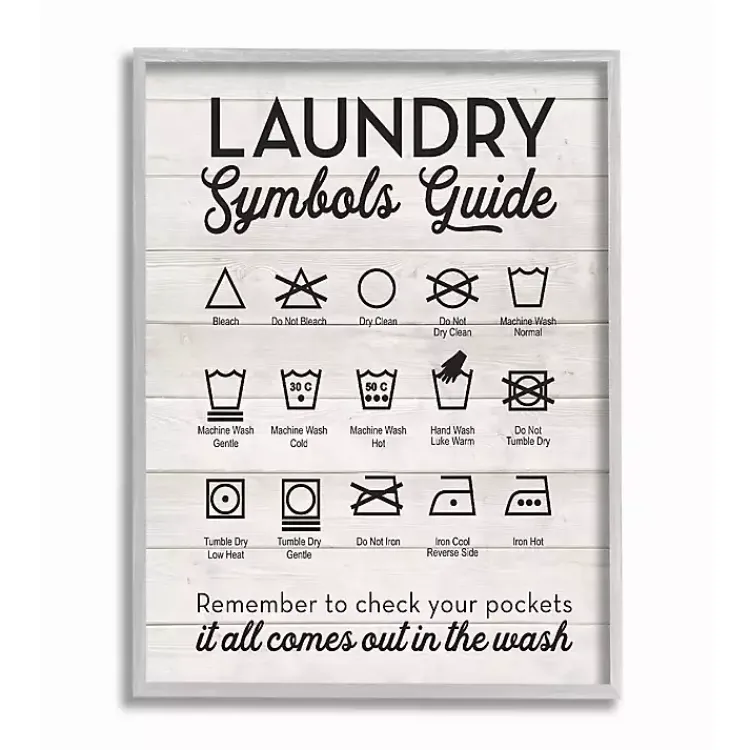 Kirklands Home Laundry Symbols Guide Framed Art Print Outlet
