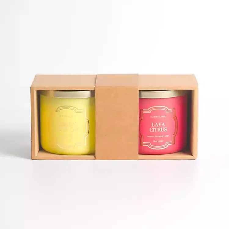 Candles>Kirklands Home Lava Citrus & Lemon Pound Cake 2-pc. Candle Set