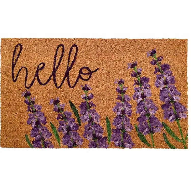 Kirklands Home Lavender Hello Doormat Outlet