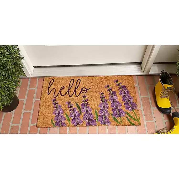 Kirklands Home Lavender Hello Doormat Outlet