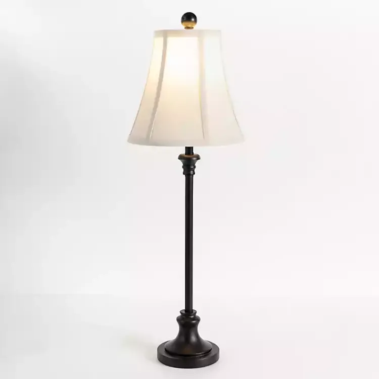 Kirklands Home Leah Black Candlestick Buffet Lamp White