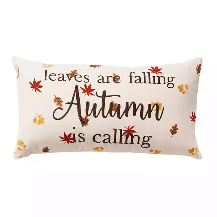 Fall>Kirklands Home Leaves are Falling Autumn is Calling Lumbar Pillow Multi