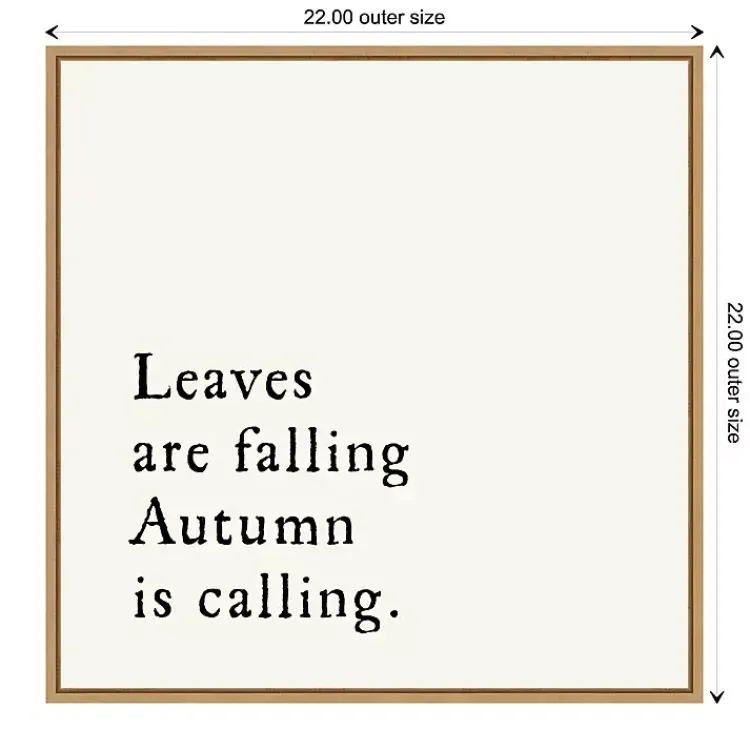 Fall>Kirklands Home Leaves Are Falling Poem Framed Wall Art