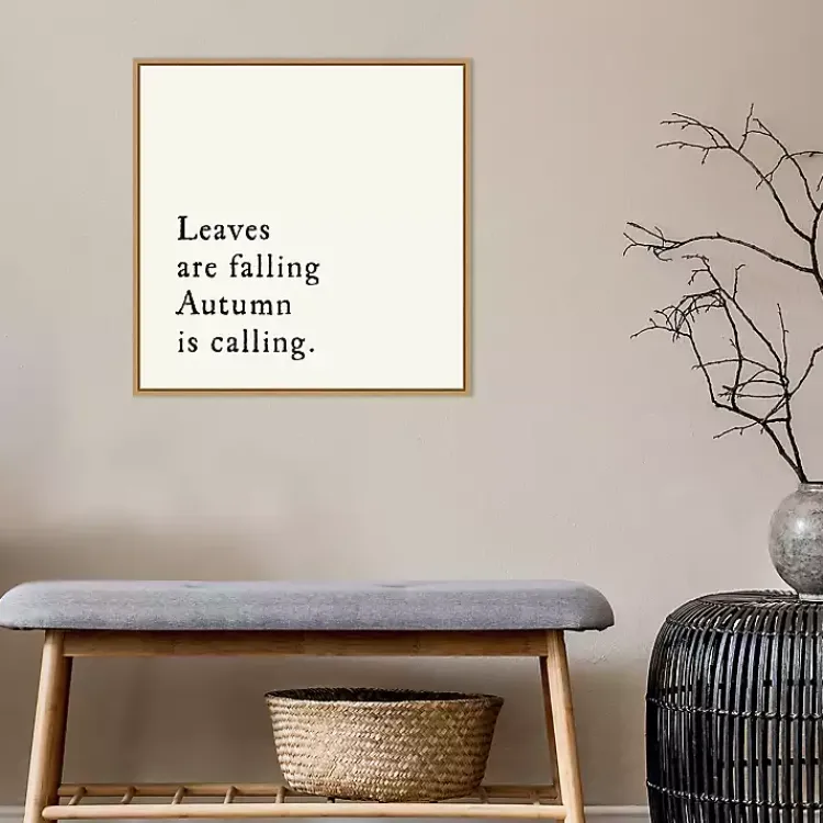 Fall>Kirklands Home Leaves Are Falling Poem Framed Wall Art
