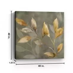 Kirklands Home Leaves on Gray Giclee Canvas Art Print Online