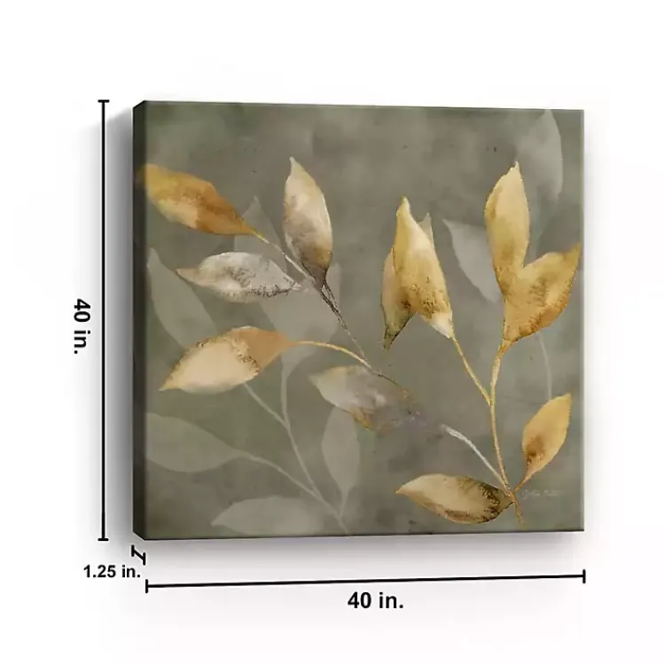 Kirklands Home Leaves on Gray Giclee Canvas Art Print Online