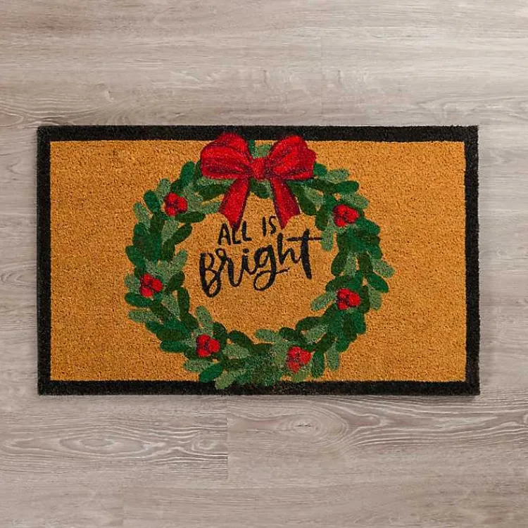 Kirklands Home LED All is Bright Christmas Doormat New