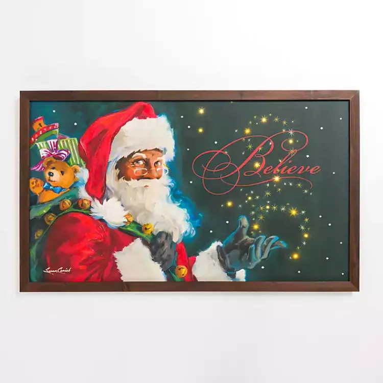 Christmas Art & Wall Decor>Kirklands Home LED Believe Jolly Framed Art Print Multi