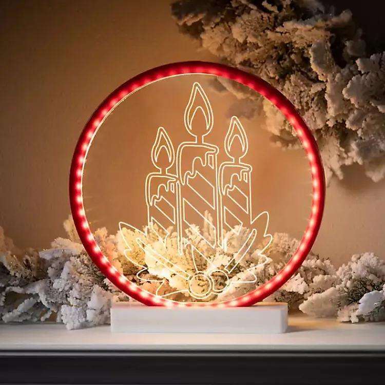 Christmas Decorations>Kirklands Home LED Candlesticks Tabletop Christmas Decoration Red