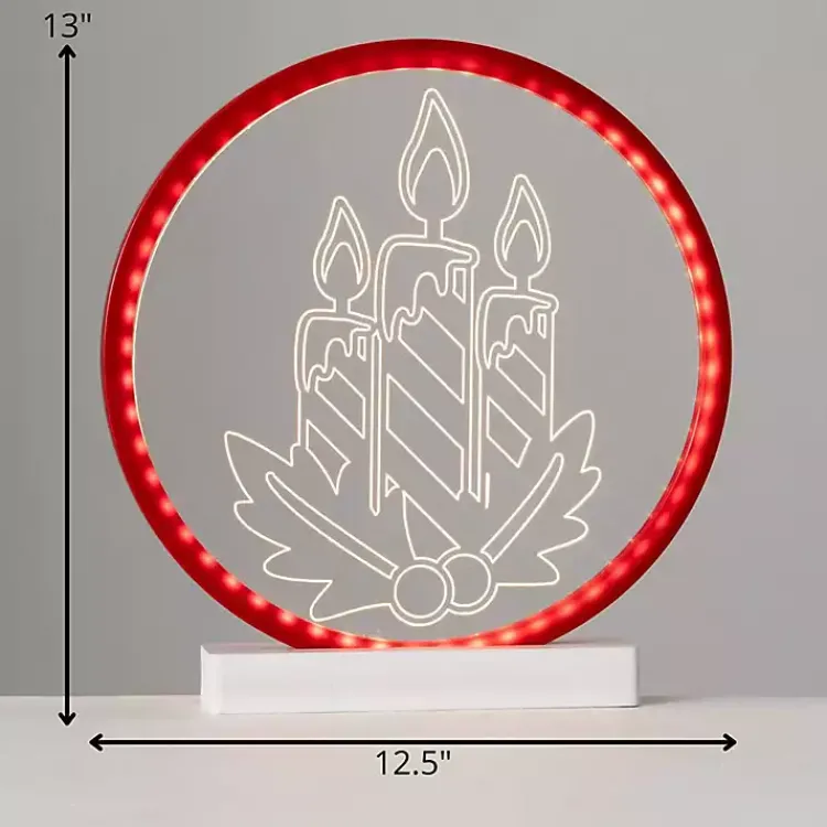 Christmas Decorations>Kirklands Home LED Candlesticks Tabletop Christmas Decoration Red