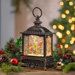 Christmas Decorations>Kirklands Home LED Cardinals on Birdhouse Christmas Water Globe