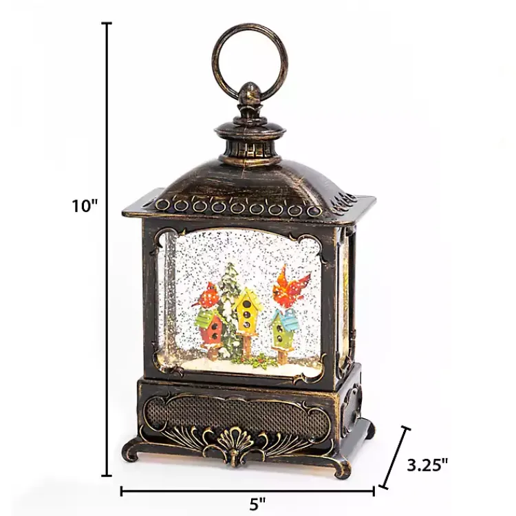 Christmas Decorations>Kirklands Home LED Cardinals on Birdhouse Christmas Water Globe
