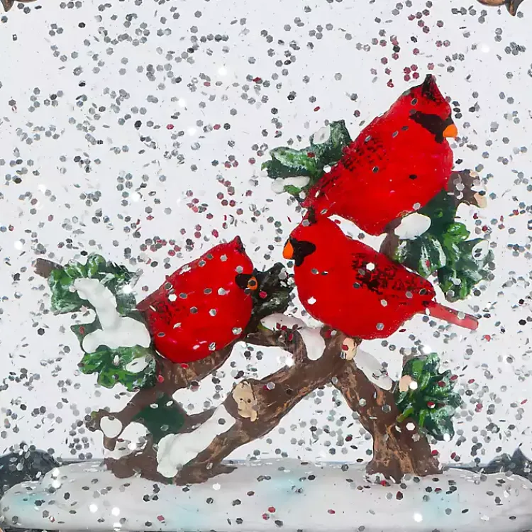 Christmas Decorations>Kirklands Home LED Cardinals on Branch Christmas Water Globe
