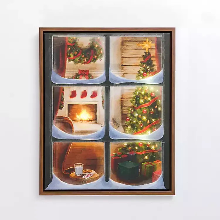 Christmas Art & Wall Decor>Kirklands Home LED Christmas Window Scene Canvas Art Print Multi