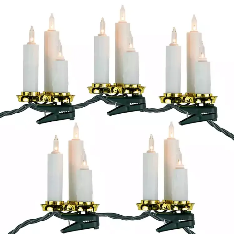 Christmas Tree Decorations>Kirklands Home LED Clip on Candle Cluster Christmas Lights White