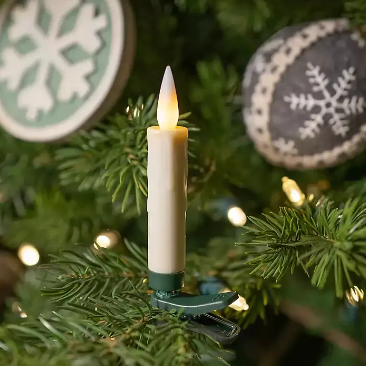 Christmas Tree Decorations>Kirklands Home LED Clip-On Taper Candles, Set of 10 Ivory