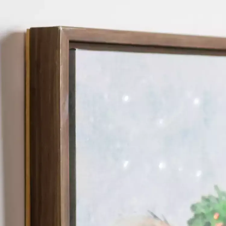 Christmas Art & Wall Decor>Kirklands Home LED Cow with Christmas Greenery Canvas Art Print
