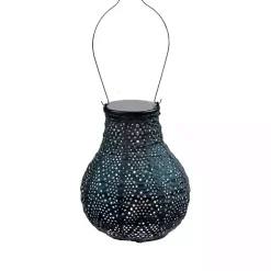 Kirklands Home LED Dark Bulb Outdoor Hanging Lantern Blue Outlet