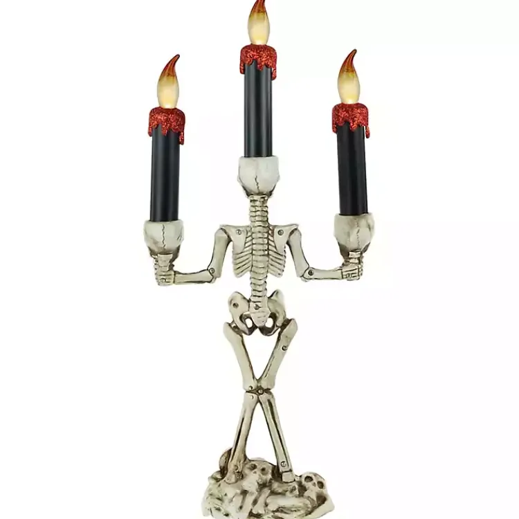 Halloween>Kirklands Home LED Dripping Skeleton Halloween Candelabra