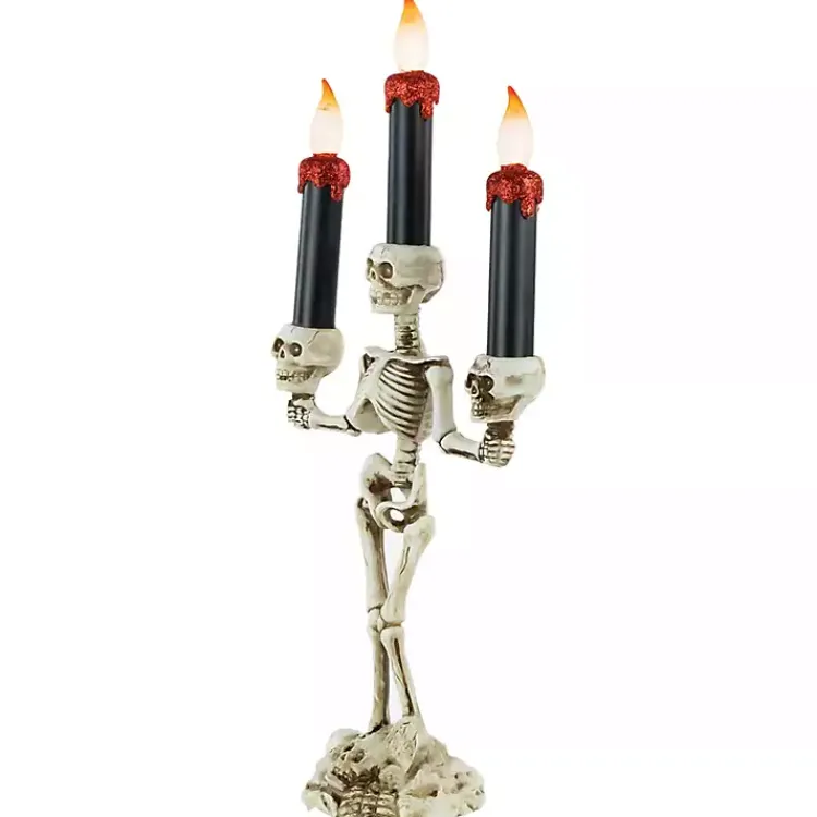 Halloween>Kirklands Home LED Dripping Skeleton Halloween Candelabra