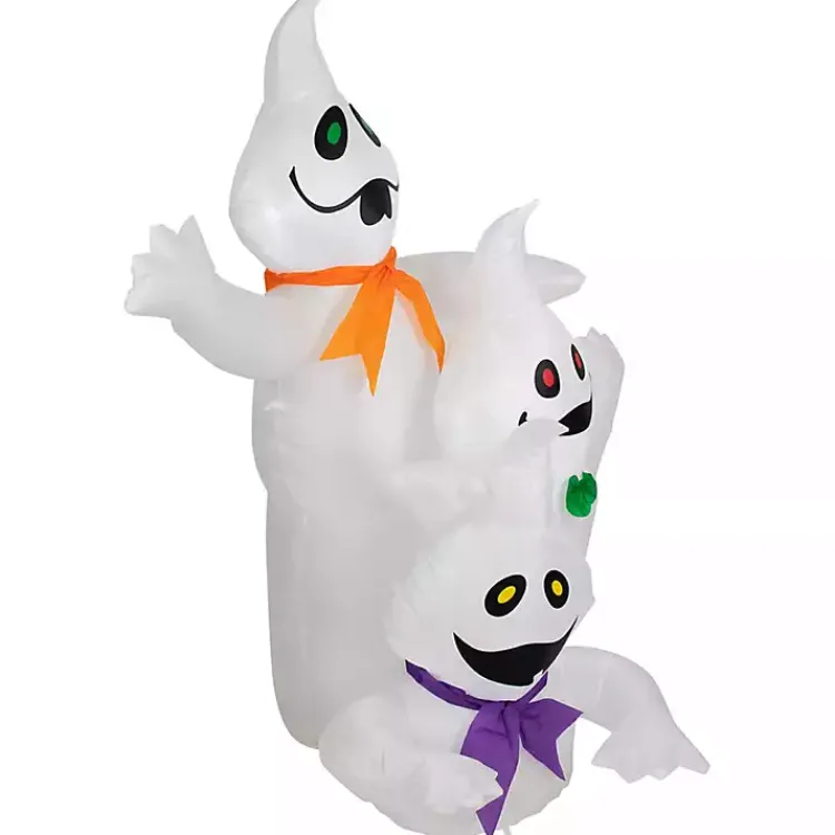 Halloween>Kirklands Home LED Ghost Trio Outdoor Inflatable White