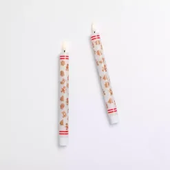 Flameless Candles>Kirklands Home LED Gingerbread Man Taper Candles, Set of 2