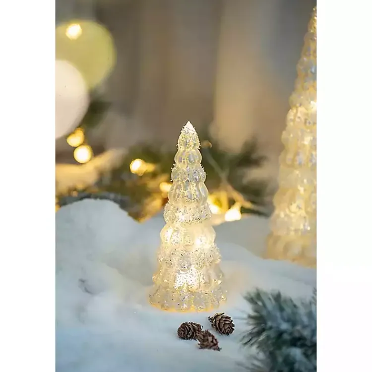 Christmas Decorations>Kirklands Home LED Glass Cone Snowy Trees, Set of 2