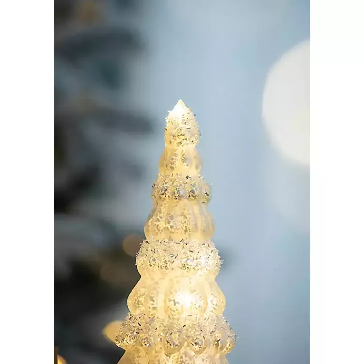 Christmas Decorations>Kirklands Home LED Glass Cone Snowy Trees, Set of 2